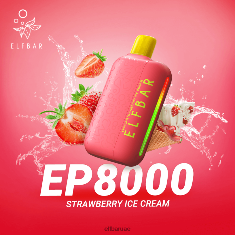 ايس كريم فراولة ELFBAR نفث vape الجديد ep8000 القابل للتصرف L0J8R75